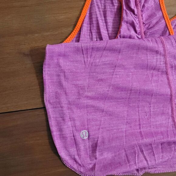 Lululemon Fuchsia Ruched Racerback Tank Sz 6 - Picture 6 of 6